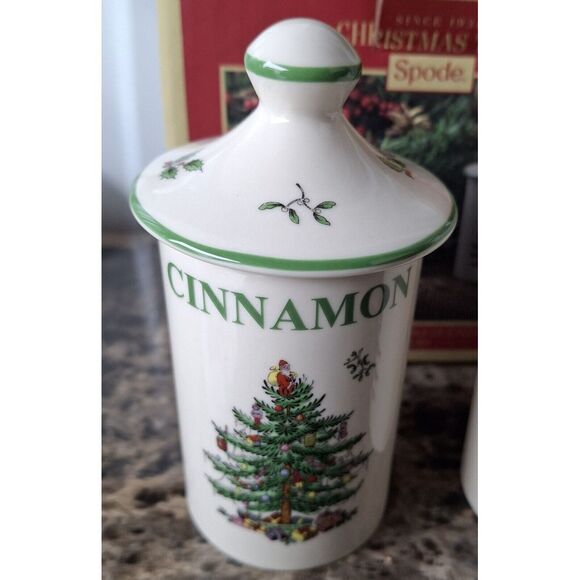 Spode Christmas Tree Spice Jars | Set of 2  | Made of Fine Porcelain | 4.5 Inch - Picture 6 of 13